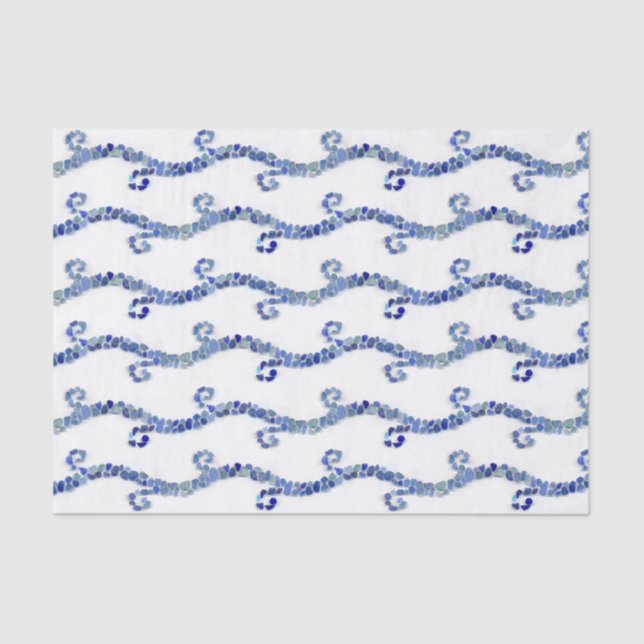 Seeglas - Blauwellen Seidenpapier (Vorderseite)