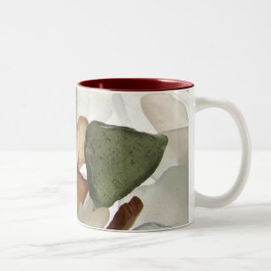 Seeglas oder Strand-Glaskaffee-oder Tee-Tasse Zweifarbige Tasse