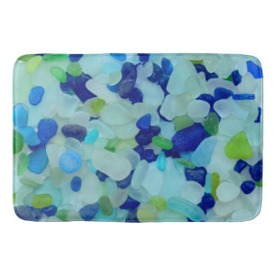 Seeglas, Strandglaskobaltblau, Grün, Aqua Badematte