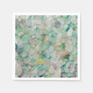 Seeglas, Strandglaskunst-Fotoservietten Serviette