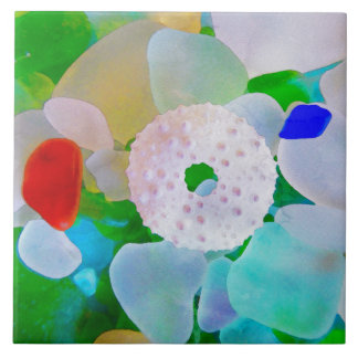 Seeglas-und Seeigel-Muschel Fliese