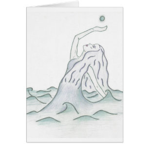 Seegöttin, die Mond hält