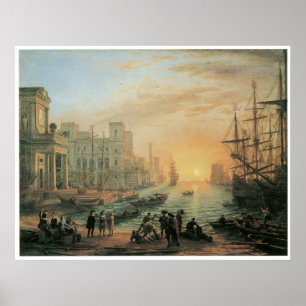 Seehafen bei Sunset, 1639 Poster