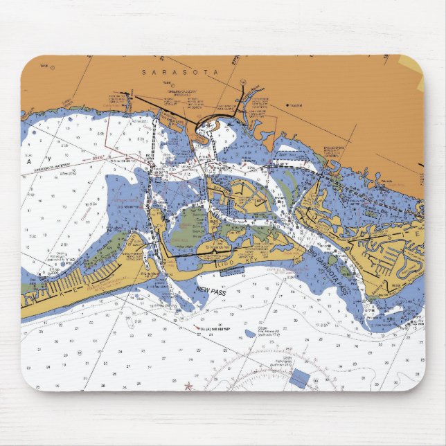 Seehafen-Diagramm Mousepad Sarasota, Florida (Vorne)
