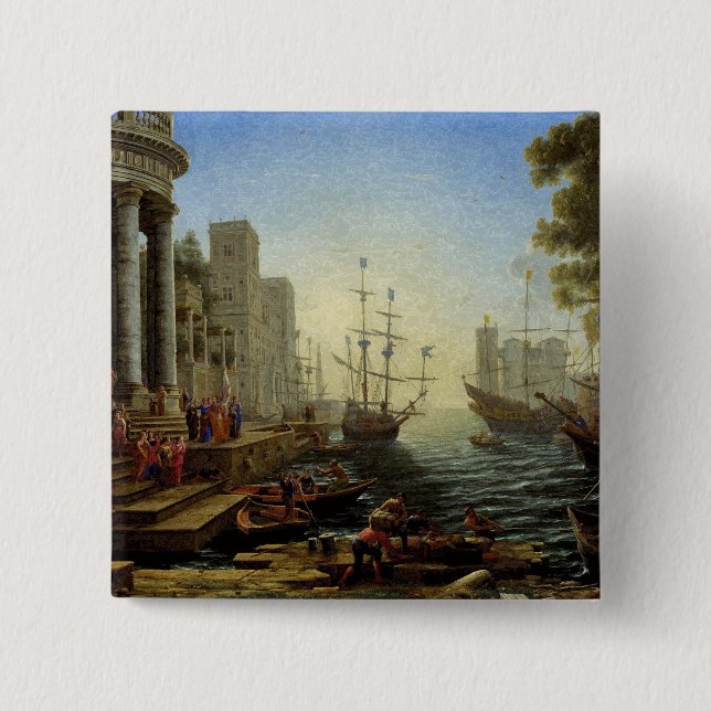 Seehafen mit der Einschiffung von Saint Ursula Button (Vorderseite)