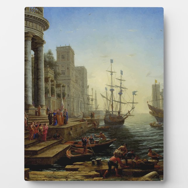 Seehafen mit der Einschiffung von Saint Ursula Fotoplatte (Vorderseite)