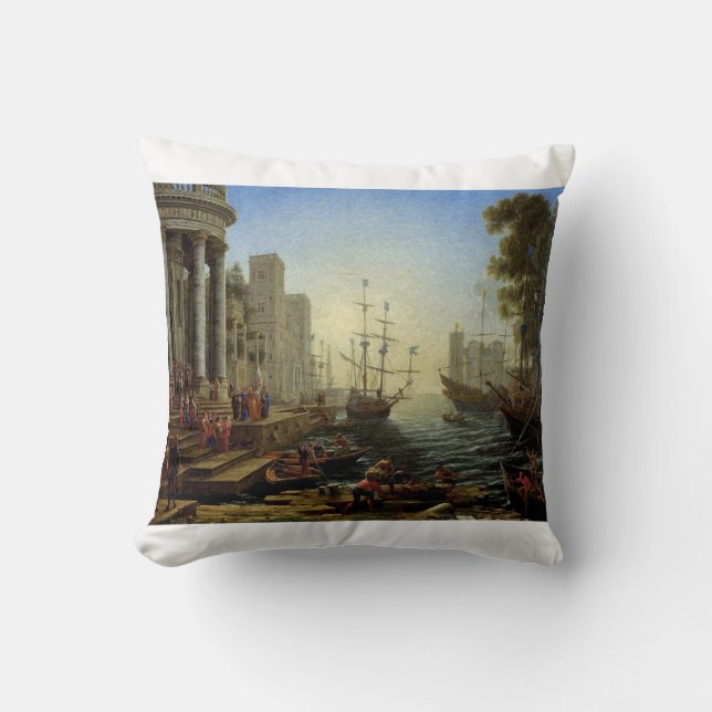 Seehafen mit der Einschiffung von Saint Ursula Kissen (Vorderseite)