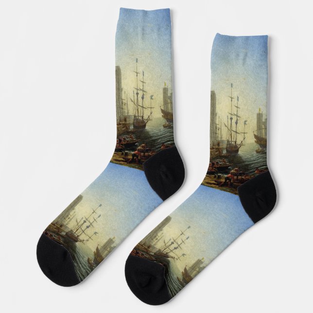 Seehafen mit der Einschiffung von Saint Ursula Socken (Linkes Detail)