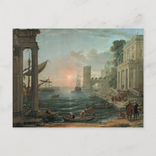 Seehafen mit Einschiffung Postkarte