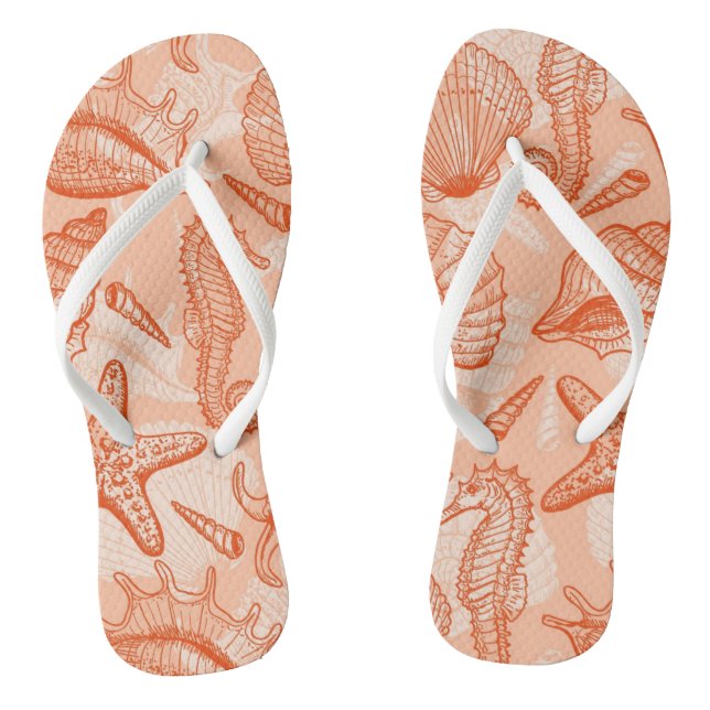 Seehand gezeichnetes Muster Flip Flops (Fußbett)