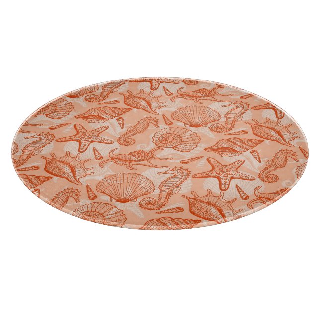 Seehand gezeichnetes Muster Schneidebrett (Ecke)