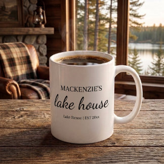 Seehaus Chic Einfache Typografie Personalisiert Kaffeetasse
