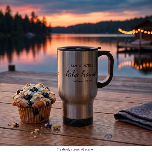 Seehaus Chic Einfache Typografie Personalisiert Reisebecher