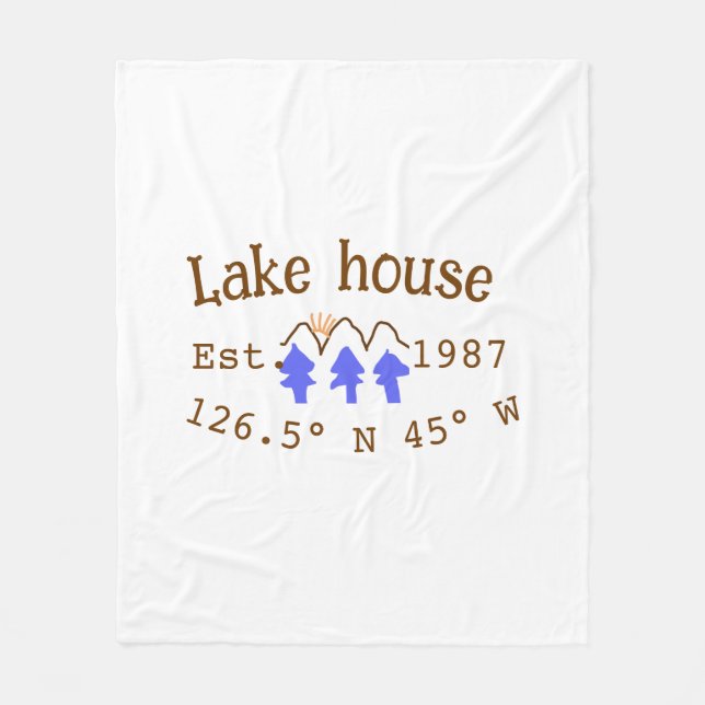 Seehaus wird gemietet. Datum Jahr benutzerdefinier Fleecedecke (Vorderseite)
