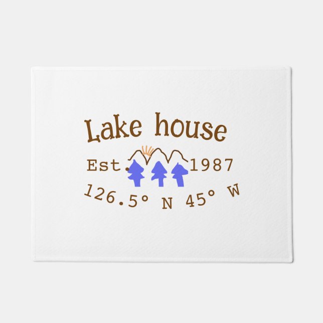 Seehaus wird gemietet. Datum Jahr benutzerdefinier Fußmatte (Vorderseite)