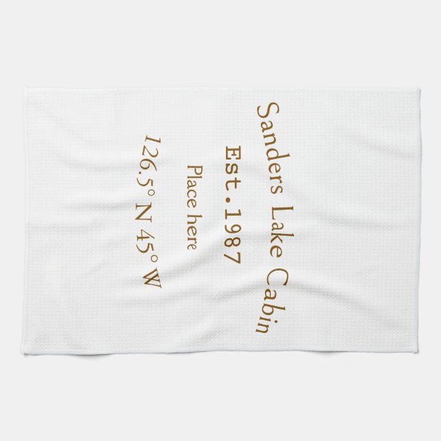 Seehaus wird gemietet. Datum Jahr benutzerdefinier Geschirrtuch (Horizontal)