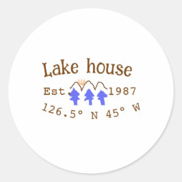 Seehaus wird gemietet. Datum Jahr benutzerdefinier Runder Aufkleber