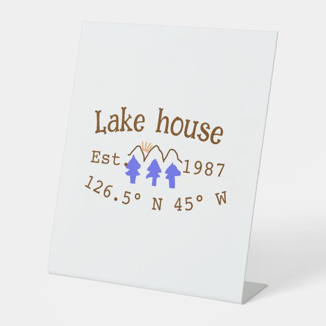 Seehaus wird gemietet. Datum Jahr benutzerdefinier Sockelschild (Vorderseite)