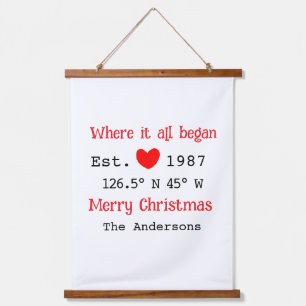 Seehaus wird gemietet. Datum Jahr benutzerdefinier Wandteppich Mit Holzrahmen