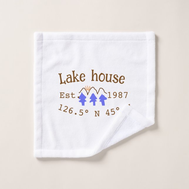 Seehaus wird gemietet. Datum Jahr benutzerdefinier Waschlappen (Waschlappen)