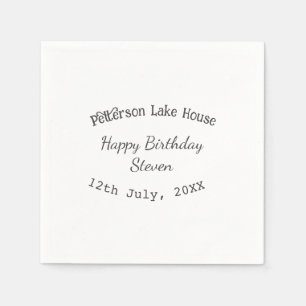 Seehäuschen Strand Alles Gute zum Geburtstag Name  Serviette