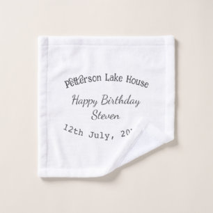 Seehäuschen Strand Alles Gute zum Geburtstag Name  Waschlappen