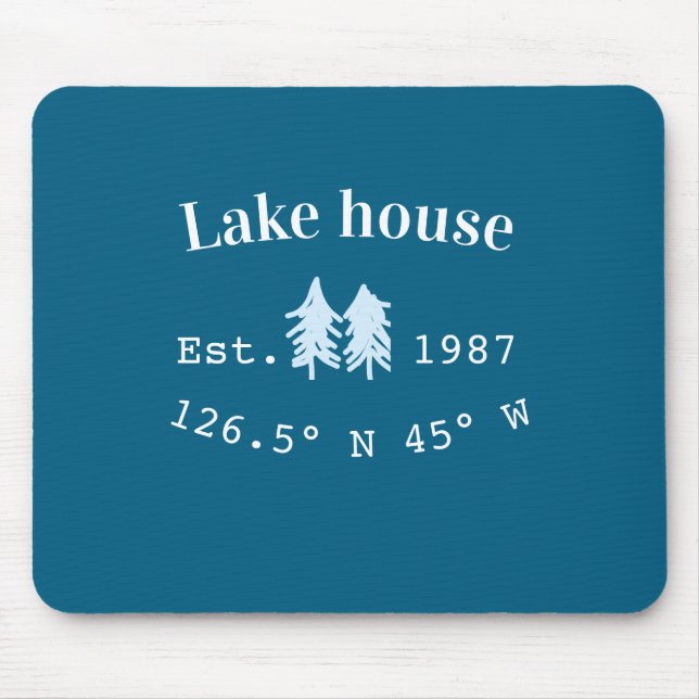 Seehäuschen usw. Datum Jahr benutzerdefinierte Koo Mousepad (Vorne)