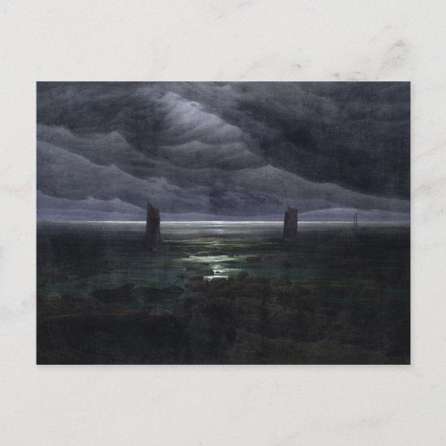 Seehecht im Mondlicht, 1835-36 Postkarte (Vorderseite)