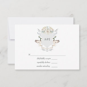 Seehochzeit Monogramm-Wappen RSVP Karte