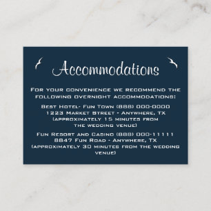 Seehochzeits-Anpassung - Empfangs-Karten Begleitkarte