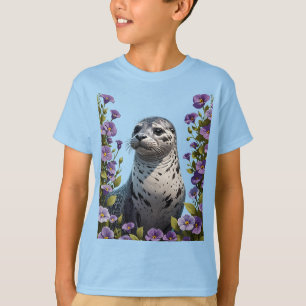 Seehund Küsten-Säugetier umgeben von Viola T-Shirt
