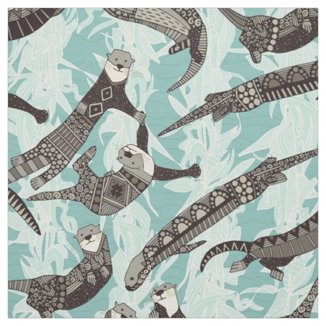 Seehunde blau stoff (Muster)