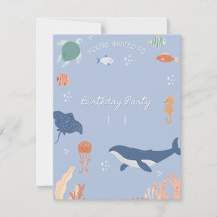Seehunde Geburtstagsparty Sommerjung Einladung