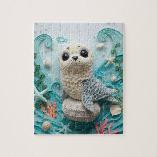 Seehundwelpen-Papier-Quilling Puzzle