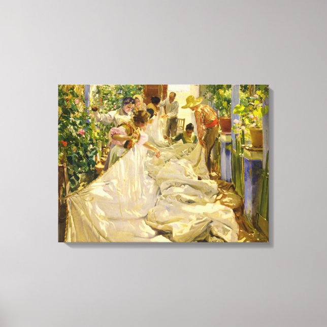 Seeing the Sail, 1896 von Joaquin Sorolla Leinwanddruck (Vorderseite)