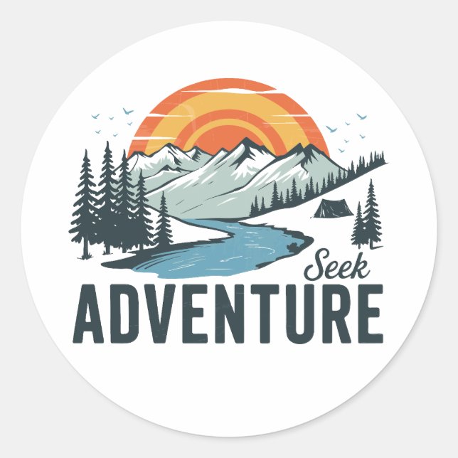Seek Adventure - Nature Adventure Runder Aufkleber (Vorderseite)
