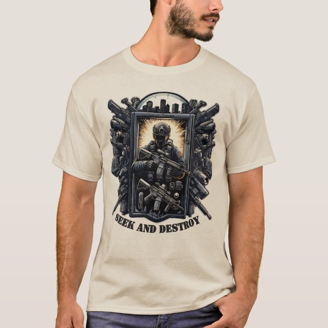 Seek And Destroy Tactical Military Gaming Shirt (Vorderseite)