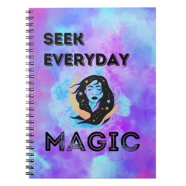 Seek Everyday Magic - Aquarellmond Notizblock (Vorderseite)