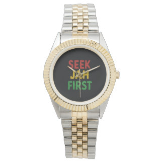 Seek Jah First Rastafarian Reggae Rasta Colors Armbanduhr