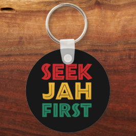 Seek Jah First Rastafarian Reggae Rasta Colors Schlüsselanhänger