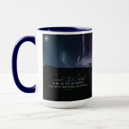 SEEK JESUS Magi Bethlehem Star Navy Weihnachtsfest Tasse