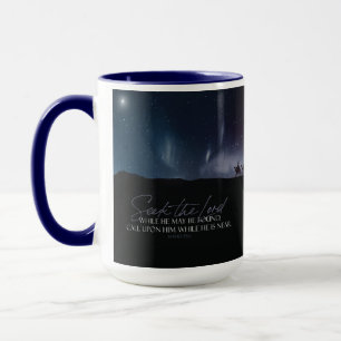 SEEK JESUS Magi Bethlehem Star Navy Weihnachtsfest Tasse