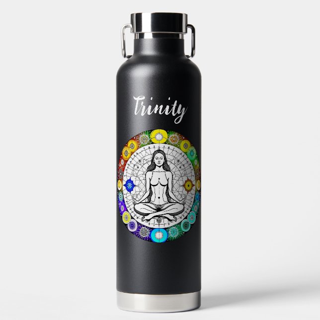 Seek Serenity Meditation Spirituell Personalisiert Trinkflasche (Vorderseite)