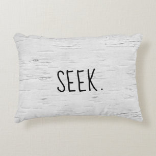 SEEK Text auf Birch Tree Accent Pillow Dekokissen