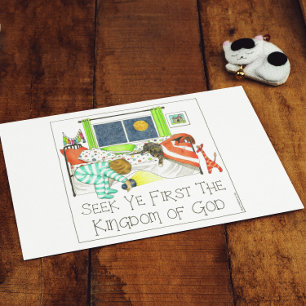 Seek Ye First das Königreich Gottes Inspiration Postkarte