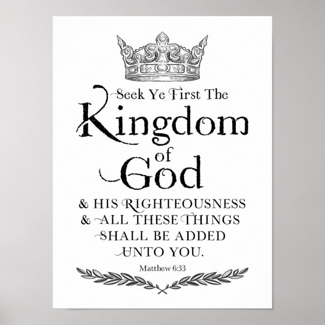 Seek Ye First the Kingdom of God Art Print Poster (Vorne)