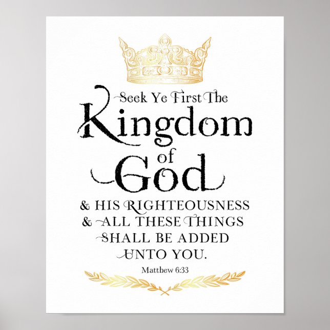 Seek Ye First the Kingdom of God Art Print Poster (Vorne)