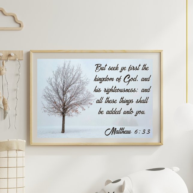 Seek Ye First The Kingdom Winter Tree Landschaft Poster (Seek Ye First the Kingdom Winter Tree Landscape Poster
)
