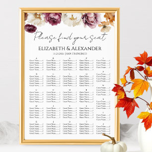 Seekarte der Hochzeit im Herbst Burgund Poster
