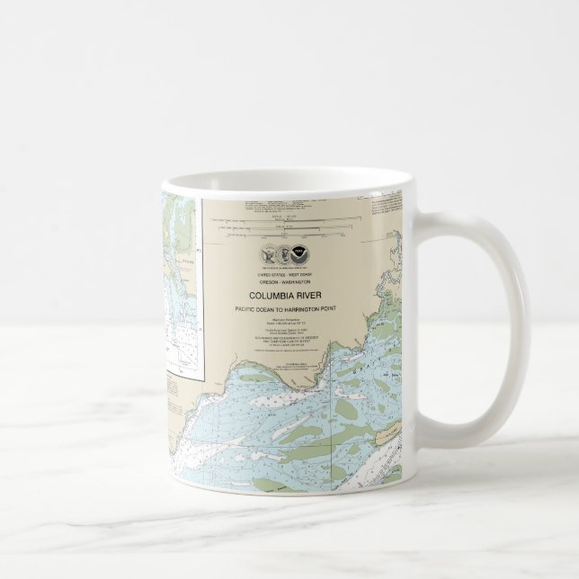 Seekarte des Columbia River 18521 Kaffeetasse (Rechts)
